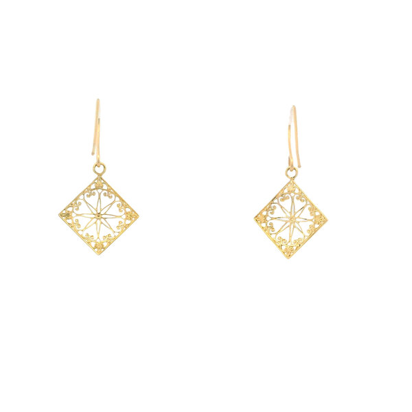 14K Yellow Gold Old Exchange Gate Earrings