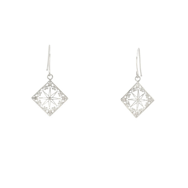 Sterling Silver Old Exchange Gate Earrings