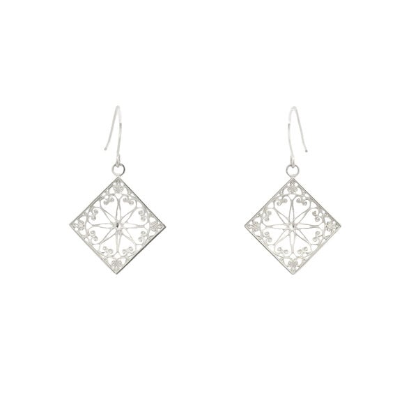 Sterling Silver Old Exchange Gate Earrings