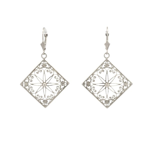 Sterling Silver Old Exchange Gate Earrings