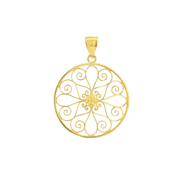 14K Yellow Gold 5 King Gate Pendant