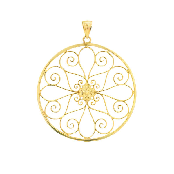 14K Yellow Gold 5 King Gate Pendant