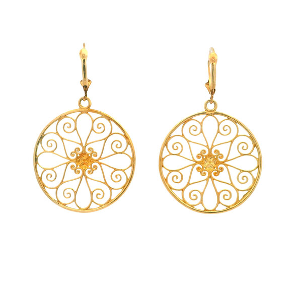14K Yellow Gold 5 King Gate Earrings