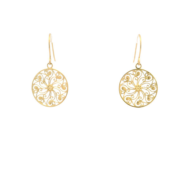 14K Yellow Gold Market Gate Earrings