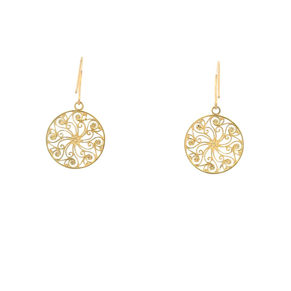 14K Yellow Gold Market Gate Earrings