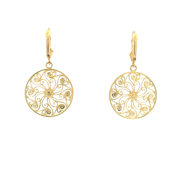 14K Yellow Gold Market Gate Earrings