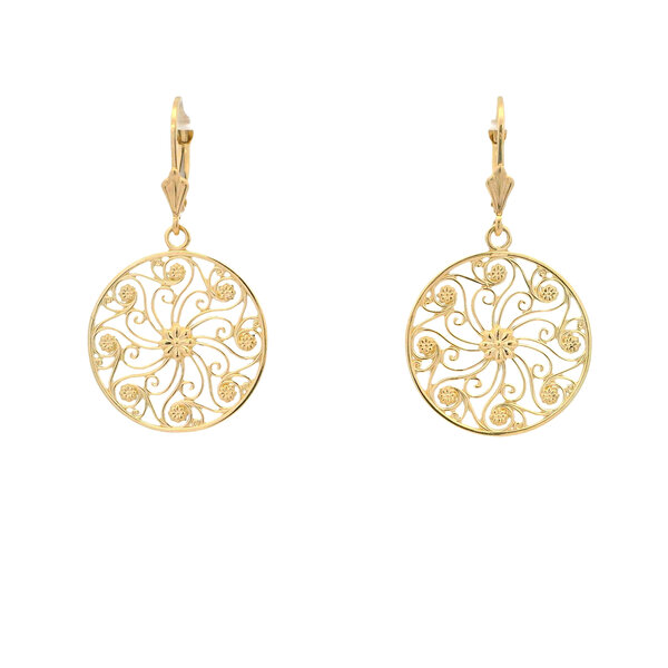 14K Yellow Gold Market Gate Earrings