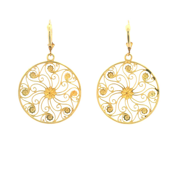14K Yellow Gold Market Gate Earrings