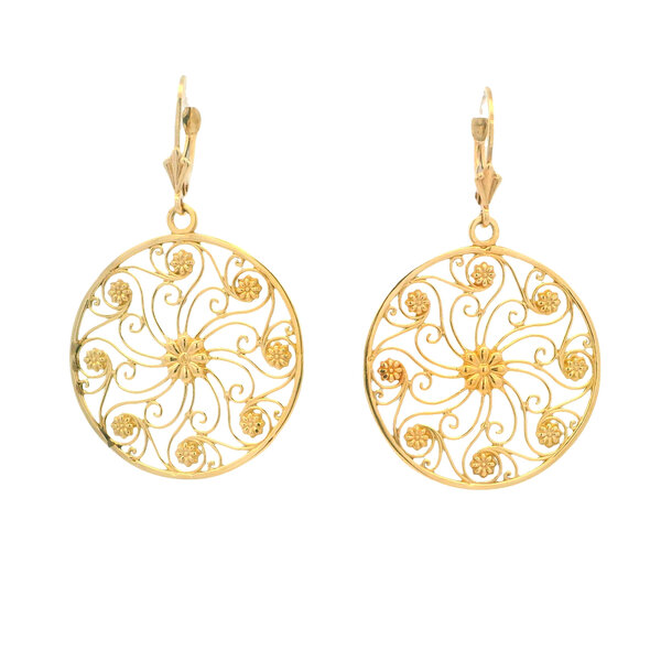 14K Yellow Gold Market Gate Earrings