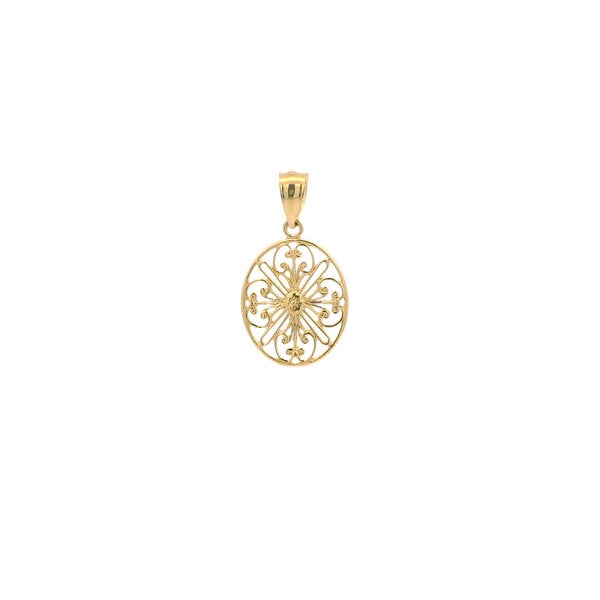 14K Yellow Gold Rainbow Row Gate Pendant
