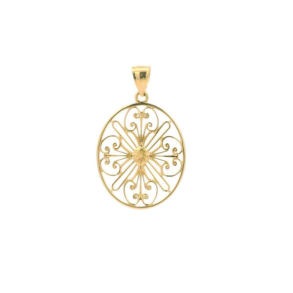 14K Yellow Gold Rainbow Row Gate Pendant