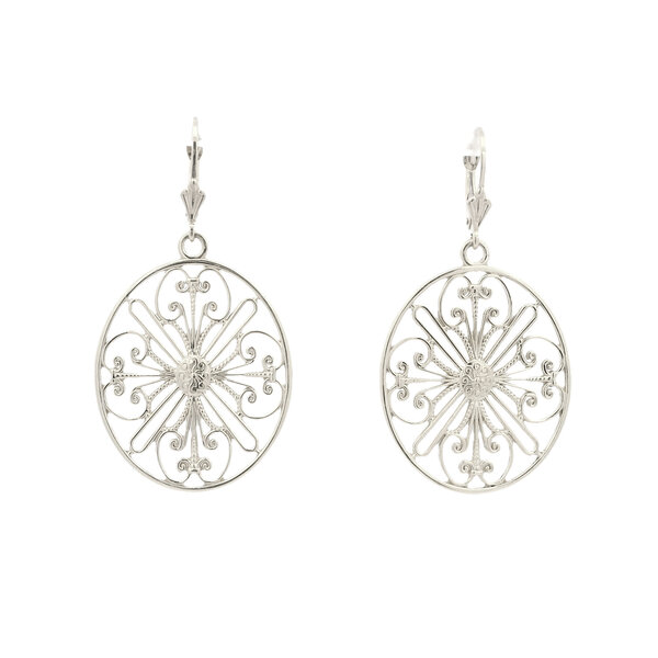 Sterling Silver Rainbow Row Gate Earrings