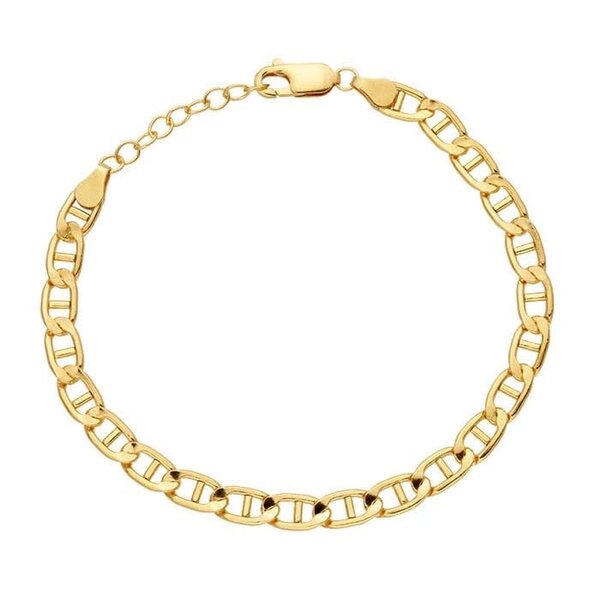 Gold Filled 5mm Anchor Chain Bracelet 6.5"-7.5" Adjustable
