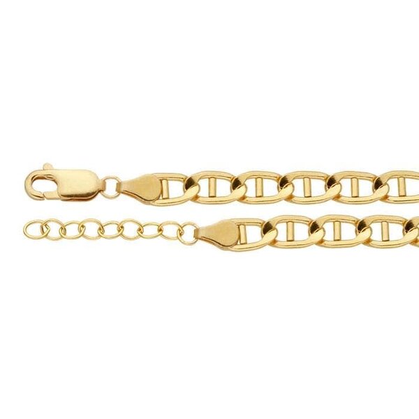 Gold Filled 5mm Anchor Chain Bracelet 6.5"-7.5" Adjustable