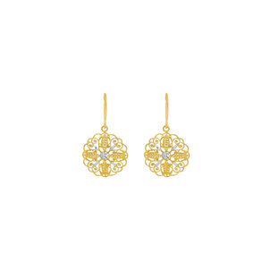 14KYW Secret Garden Gate Earrings
