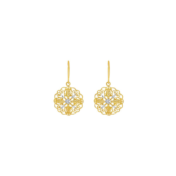 14K Yellow & White Gold Secret Garden Gate Earrings