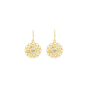 14KYW King's Gate D/C Earrings Small