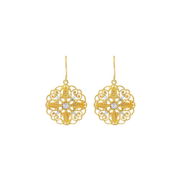 14K Yellow & White Gold Secret Garden Gate Earrings