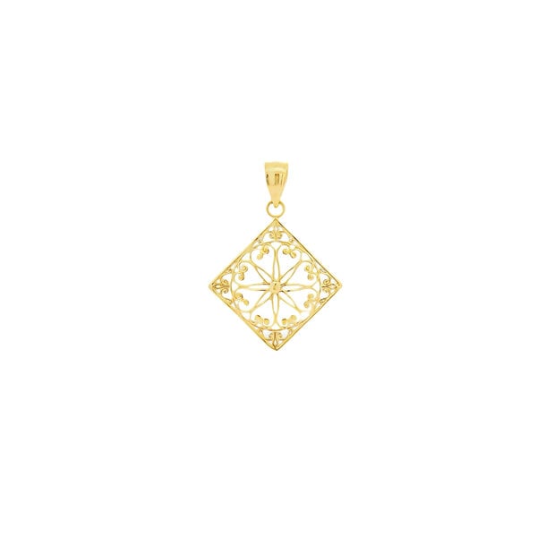 14K Yellow Gold Old Exchange Gate Pendant