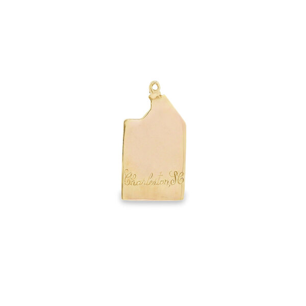 14K Yellow Gold Charleston Single House Engraved