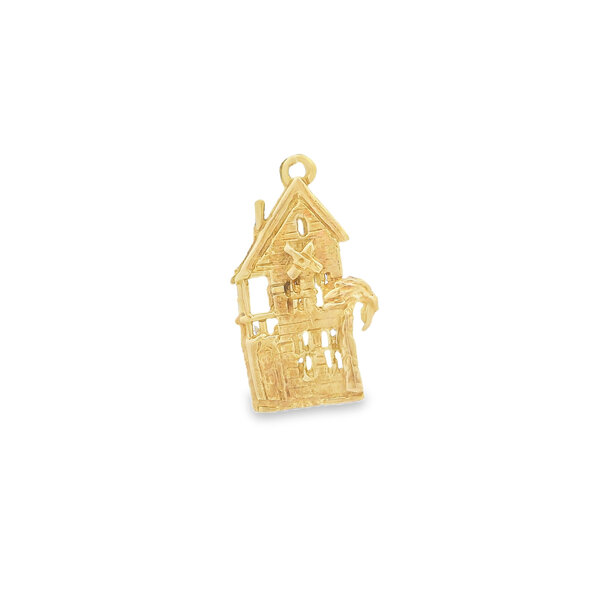 14K Yellow Gold Handmade Single House
