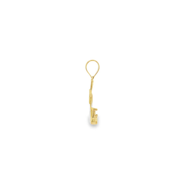 14K Yellow Gold Gold Creations Original Single House with Carriage Charm Small 24x9mm