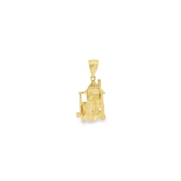 14K Yellow Gold Gold Creations Original Single House with Carriage Charm Small 24x9mm