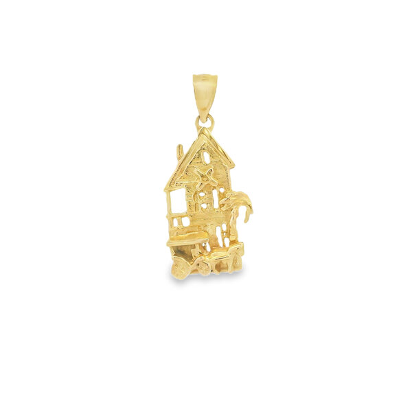 14K Yellow Gold Charleston House Carriage Palm