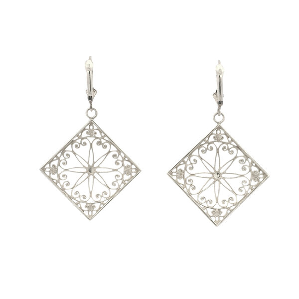 Sterling Silver Old Exchange Gate Earrings