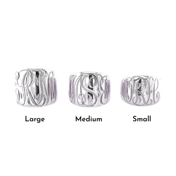 Sterling Silver GC Large Cigar Band with Hand Engraving