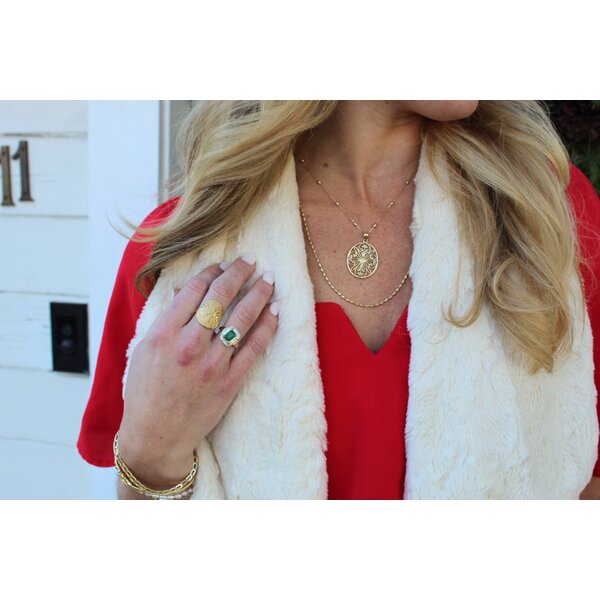 14K Yellow Gold Estate 1.75ct Emerald .75ct Diamond Ring Size 7