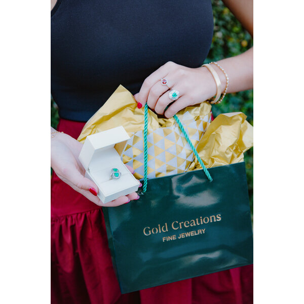 14K White Gold 1960's 2.02ct Emerald & .76ct Diamond Toi Et Moi Ring Size 4.75