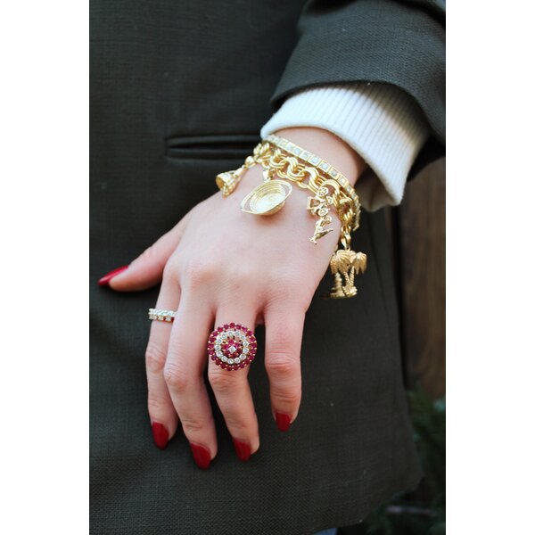 14K Yellow Gold Double Palmetto Charm