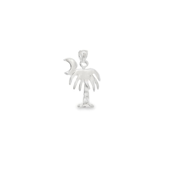 Sterling Silver Polished Palmetto & Moon Charm 21x14mm