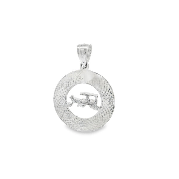 Sterling Silver Charleston Horse & Carriage Disc Charm
