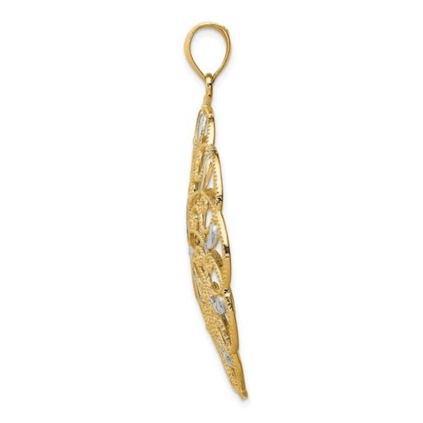 14K Yellow & White King’s Gate Diamond Cut Pendant
