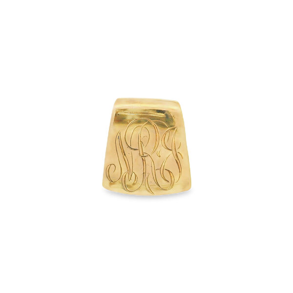 14K Yellow Gold Hand Engraved Medium Slide