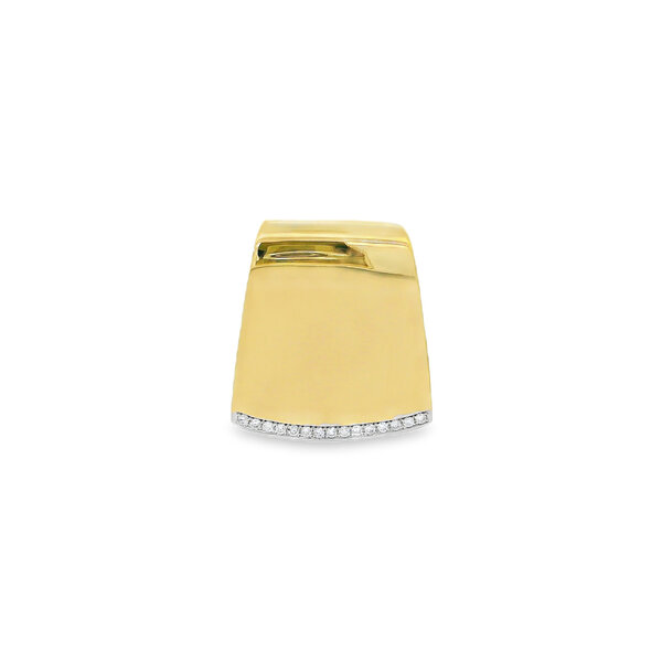 14K Yellow Gold .13ct Diamond Heavy Medium Slide with Hand Engraving