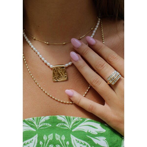 14K Yellow Gold GC Light Medium Slide with Hand Engraving