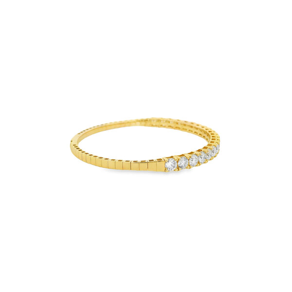 14K Yellow Gold 5.17ct Lab Diamond Flex Tennis Bangle 6.75"