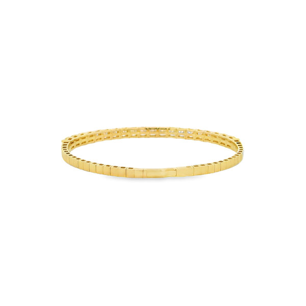 14K Yellow Gold 5.17ct Lab Diamond Flex Tennis Bangle 6.75"