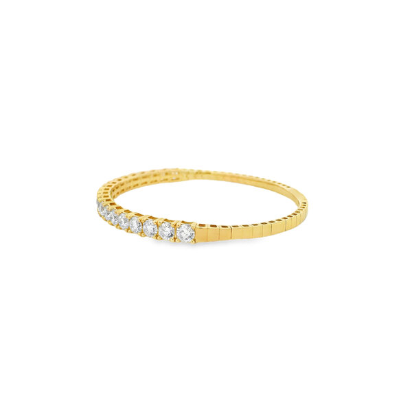14K Yellow Gold 5.17ct Lab Diamond Flex Tennis Bangle 6.75"