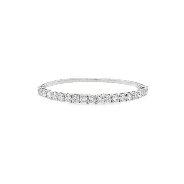 14K White Gold 5.17ct Lab Diamond Flex Tennis Bangle 6.75"