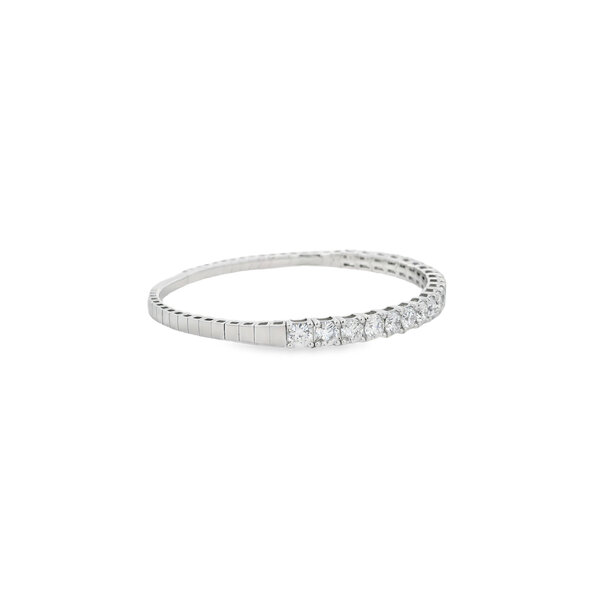 14K White Gold 5.17ct Lab Diamond Flex Tennis Bangle 6.75"