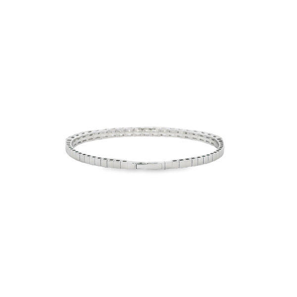 14K White Gold 5.17ct Lab Diamond Flex Tennis Bangle 6.75"