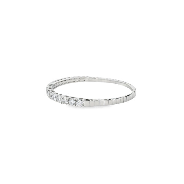 14K White Gold 5.17ct Lab Diamond Flex Tennis Bangle 6.75"