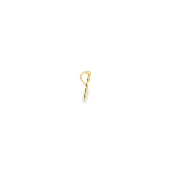 14K Yellow Gold Diamond Cut Gold Creations Original .01ct Black Diamond Redfish Tail Pendant - Small
