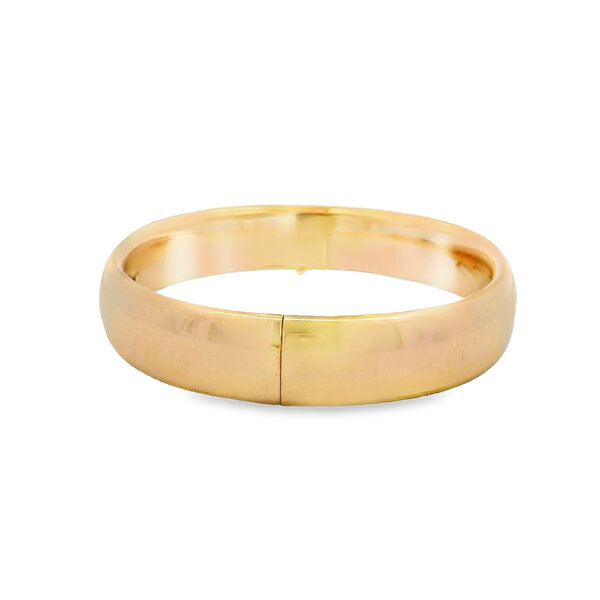 Gold Filled 1940's 12mm Polished Hand Engraved Hinged Bangle 7"