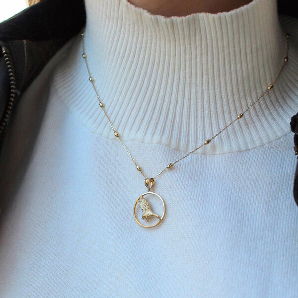 14K Yellow Gold SEWE Diamond Cut Duck Pendant