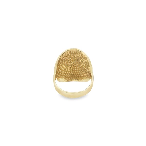 14K Yellow Gold Diamond Cut Sweetgrass Wrap Ring